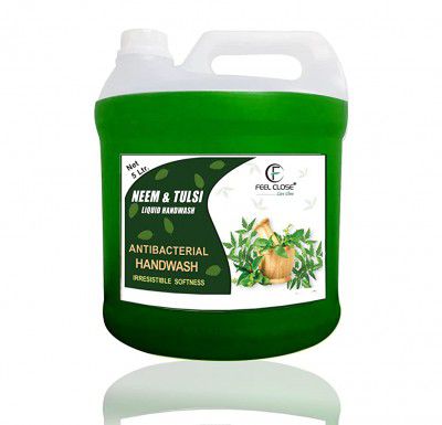 Feel Close Live Close Neem Tulsi Original Germ Protection 5 Litre Refill + 250 ML Free | 5 L + 250 ML