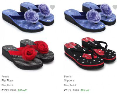 Feens Slippers & Flip Flops Pack Of 2 @₹199