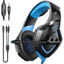 FEIYING Black Blue Gaming Headset Wired PC Gaming Headphones, 7.1 Surround Sound, Memory Foam Ear Pads, Works with for Mac, PC, PS4, Xbox Series S...