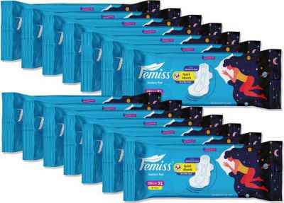 Femiss Extra Absorb Overnight Sanitary Pad For Women|Size-XL-84 Pads|Pack-14 -Each 6Pcs Sanitary Pad  (Pack of 14)