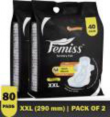 Femiss Extra dry feel overnight sanitary pads | XXL | Pack of 80| Sanitary Pad  (Pack of 80)