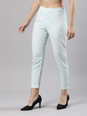 Femmora Comfortable Fit Solid Straight Pant, Breathable Cotton Fabric with Side Zip Button Closure, for Women