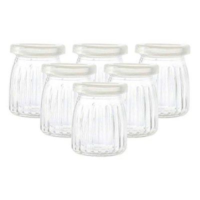 Femora Clear Glass Storage Spice Jars for Kitchen, Set of 6pcs, 150ml