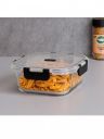 Femora Transparent Borosilicate Glass Dishwasher Safe 2 Piece Clip-On Graduated Container-300ml...
