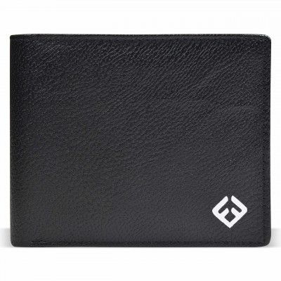 Fendo Kibisis Mens Slim Vegan Leather Carbon Black Wallet with 6 Card Holder