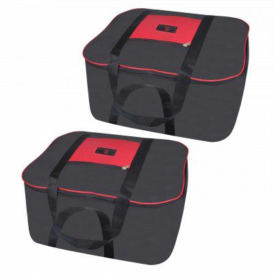 Fendo Regent - Nylon Multi-Purpose 69.55 L Extra Large Toys Storage Bag/Stationery Paper/Blankets/Clothes Storage Bag(Red Black, Rectangular, 54x46x28 cm) (2-Pack)