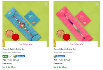 Ferns N Petals Rakhi & Rakhi Sets Starting at ₹69