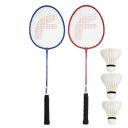 FEROC Fighter Aluminum Badminton Racquet Set of 2 with- 3 Pieces Feather SHUTTLES Badminton kit...