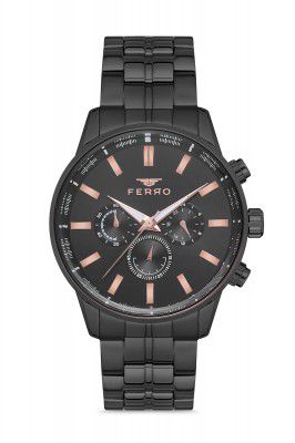 Ferro Analog Black Dial Men's Watch-FM11084A-G