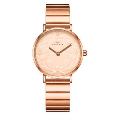 Ferro Analog Rose Gold Dial Women's Watch-F40074-05