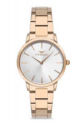 Ferro Analog Silver Dial Women's Watch-F1928A-1025-B
