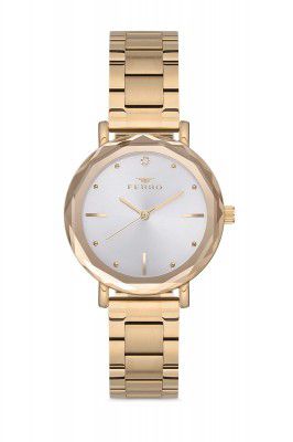 Ferro Analog Silver Dial Women's Watch-F21079A-B