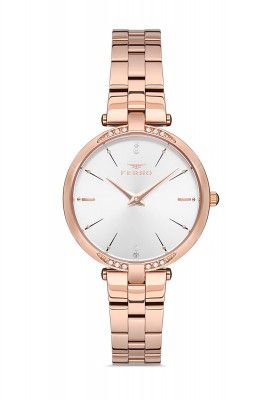 Ferro Analog Silver Dial Women's Watch-F21128A-C