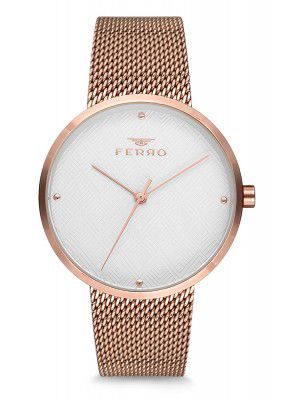 Ferro Analog White Dial Women's Watch-F81753C-863-C