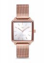 Ferro Lucca Rose Gold, Mesh Strap, Analog Square Dial Watch...