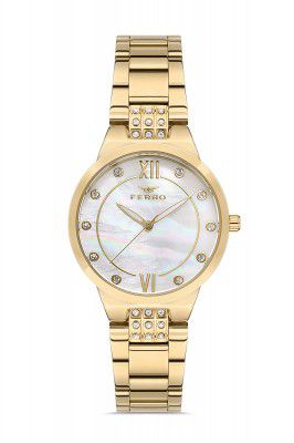 Ferro Pisa Analog White Dial Women's Watch-F21928A-B