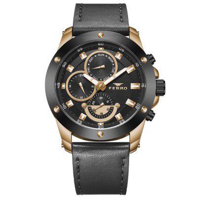 Ferro Spezia Analog Black Dial Men's Watch-FM1513B-R