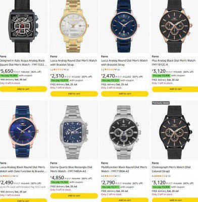 Amazon Loot : Flat 80% OFF - Ferro Watches