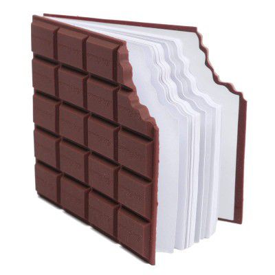 FETE PROPZ Chocolate Shaped Personal Desk Notepad Memo Book Small Diary (Brown)