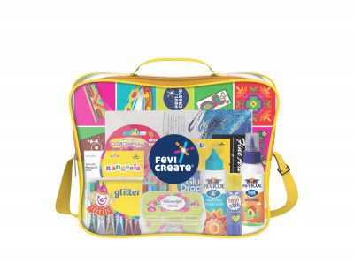 Fevicreate Art & Craft Kit, All in One DIY Crafting Kit for Children of Ages 5-14, Includes a Sling Bag, Diwali Gifts for Children