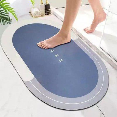 Fezora® Soft Silicone Bathroom Mat Diatomite Door Mat Anti-Slip Bath Mat Quick Drying Absorbent Mat for Home and Kitchen (40 x 60 cm) - Color as per Availability (1)