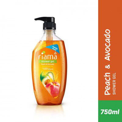 Fiama Body Wash Shower Gel Peach & Avocado, 750ml Family Pack, Body Wash 