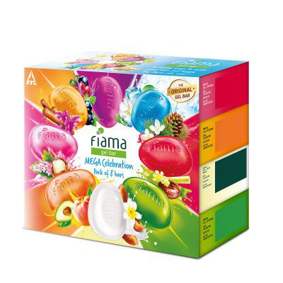 Fiama Gel Bar Mega Celebration, (125g Pack of 8)