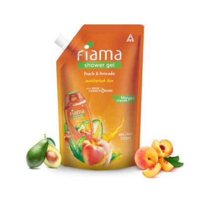 Fiama Shower Gel Peach & Avocado Body Wash with Vitamin E, 750 ml Refill Pack