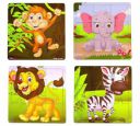 Fiddly's Wood Jigsaw Puzzles for Kids & Children -9 Pieces Age 3+ Double Layered Wooden Puzzles with Bright Front & Back Print Puzzle (Pack of 4 Animal)...