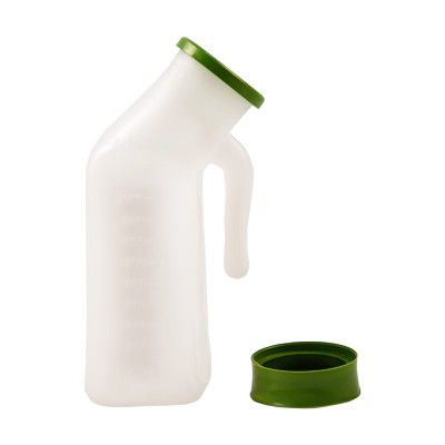 Fidelis Healthcare Portable & Safe Plastic Urine Collector Pot With Cap For Female | Male Bed Patients Urine Pot 1000 ml (Pack of 2)