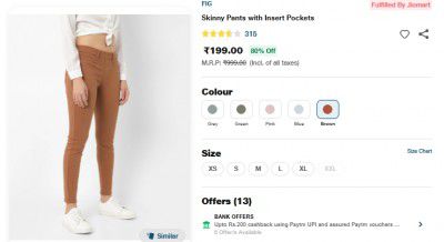 Jiomart : FIG Skinny Pants with Insert Pockets