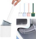Figment Silicone Water Drop Toilet Brush and Holder Set, Wall Mounted Deep Cleaning Toilet Bowl Brush for Bathroom Toilet Brush and Holder Set...