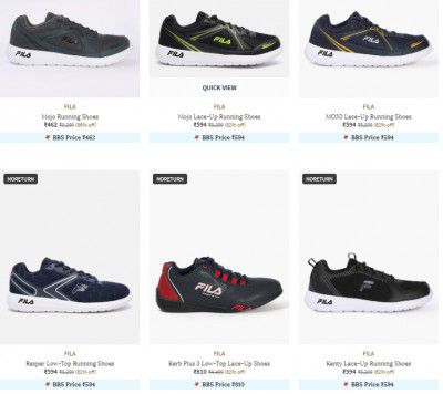 Ajio : Up to 75% OFF - Fila Mens Shoes | Starts At ₹900