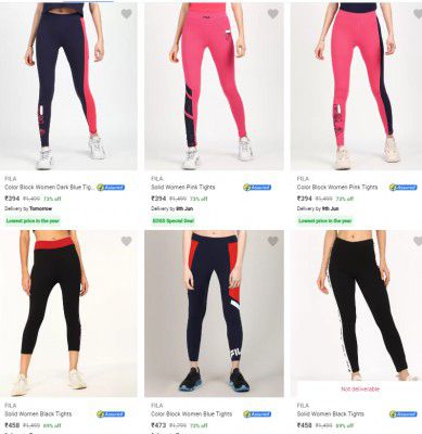 Fila Womens Tights Upto 80% Off | Starts at ₹319