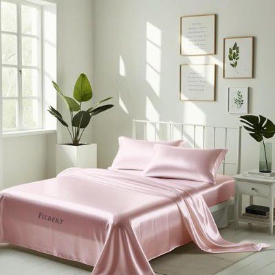 Filbert Satin Bedsheet King Size with Pillow Covers