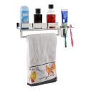 Filox Stainless Steel 3 in 1 Multiturpous Bathroom Shelf /Rack / Towel Hanger / Tumbler Holder / Bathroom Accessories(15 INCHES X 5 INCHES)...