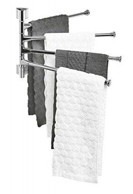 Filox Stainless Steel Rack Cum Towel Rod Holder Wall Mounted Hand Towel Rail Hanger Stand for Bathroom (4arm)