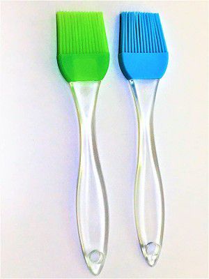 FILPO Silicone Brush Kitchen Oil Cooking, Tandoor, BBQ, Random Colours -2 Pieces Set Multicolor Medium (FILPO0105)