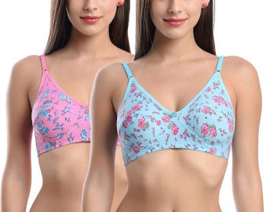 FIMS - Fashion is my style Cotton Bra Non-Padded Non-Wired Bra, Pack of 2, Cup- C, Size- 38