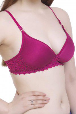 FIMS - Fashion is my style Women's Cotton & Elastane Lightly Padded Non-Wired T-Shirt Bra