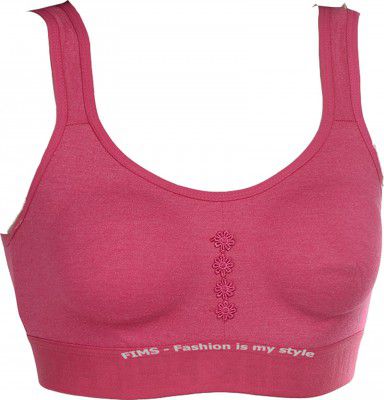 FIMS - Fashion is my style Women's Cotton Non-Padded Wire Free Sports Bra