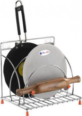 FineArts stainless steel rolling pin holder stand ,chakla belan stand Board  (Silver, Pack of 1)