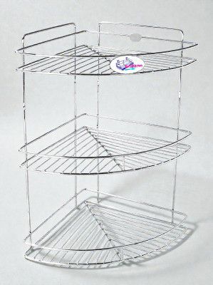 FineArts®3 Shelf Corner_B_Stnfy Stainless Steel Shelf Rust-Free Space Saving Wall Mount