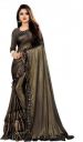 FINEFABRICS  Embellished Bollywood Lycra Blend Saree  (Brown)...