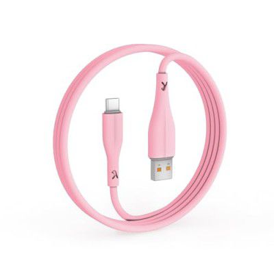 FINGERS COL-TypeC-02 Mobile Cable – USB to Type-C suitable for smartphones (Pastel Pink)