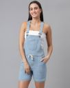 FINSBURY LONDON Paneled Dungaree Playsuit with Drawstring Waist...
