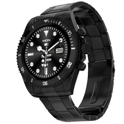 Fire-Boltt Avalanche Luxury Stainless Steel Smart Watch, Bluetooth Calling with 1.28” HD Display (Black)
