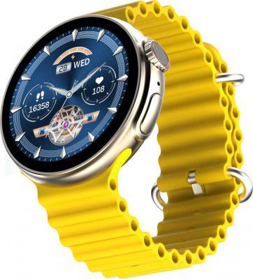 Fire-Boltt Cyclone Pro, 36.3mm (1.43) AMOLED display, 466*466 px resolution, 123 Sports Smartwatch (Yellow Strap, Free Size)