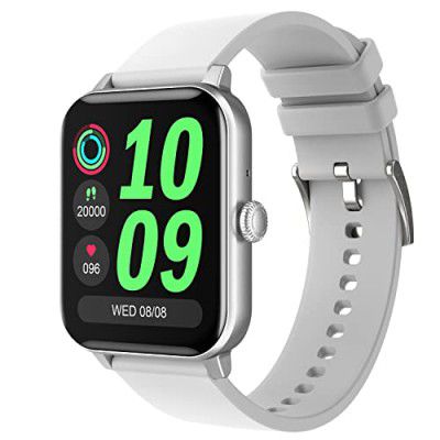 Fire-Boltt Ninja Calling 1.69\' Bluetooth Calling Smart Watch, Dial Pad, Speaker, AI Voice Assistant with 450 NITS Peak Brightness, Wrist Gaming & 100+ Watch Faces with SpO2, Multiple Sports (Silv