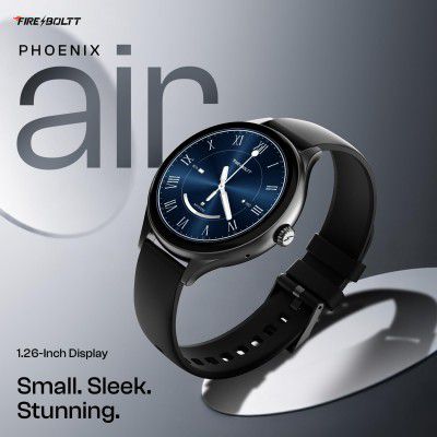 Fire-Boltt Phoenix Air Smart Watch 1.26” Round Display, Rotating Button, Wireless Charging, Carbon Black